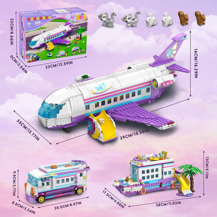HOGOKIDS Juego de juguetes de construcción de aviones 3 en