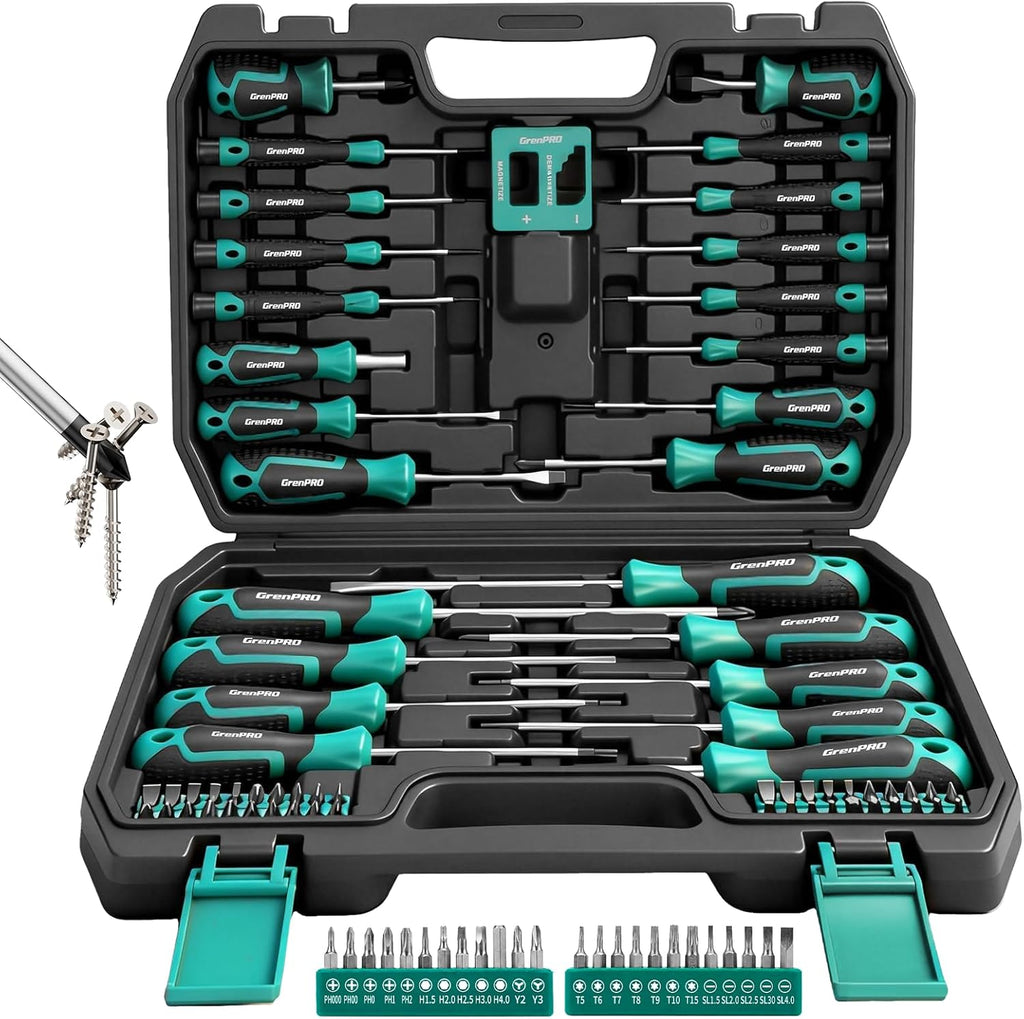 Juego de destornilladores de precisión de 90 piezas, juego de destornilladores pequeños de acero aleado S2, juegos de destornilladores Torx con caja de herramientas resistente, incluye kit de herramientas Phillips Torx ranurado