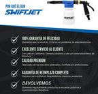 SwiftJet Espuma para Lavado de Autos con Pistola y Guante de Lavado - Funciona con Cualquier Jabón y Manguera de Jardín