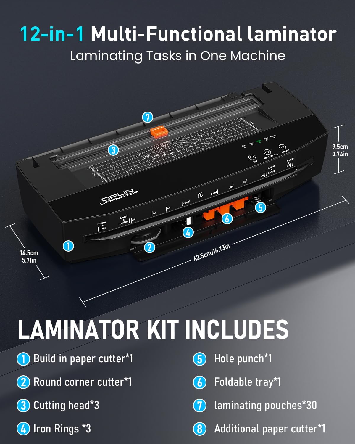 Qfun 10 Mil Laminador térmico 11x17 Máquina de laminado de alta resistencia para negocios