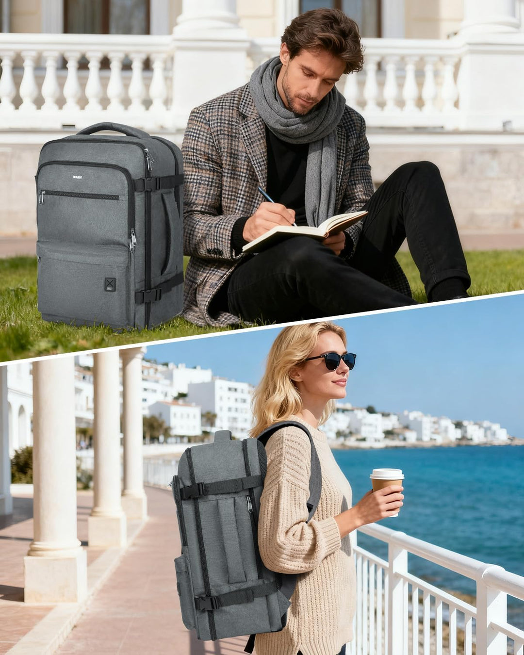 WANDF Mochila de viaje para Spirit Airlines, bolsa de artículos per...
