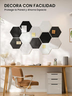 Paquete de 12 azulejos hexagonales de fieltro para tablón de