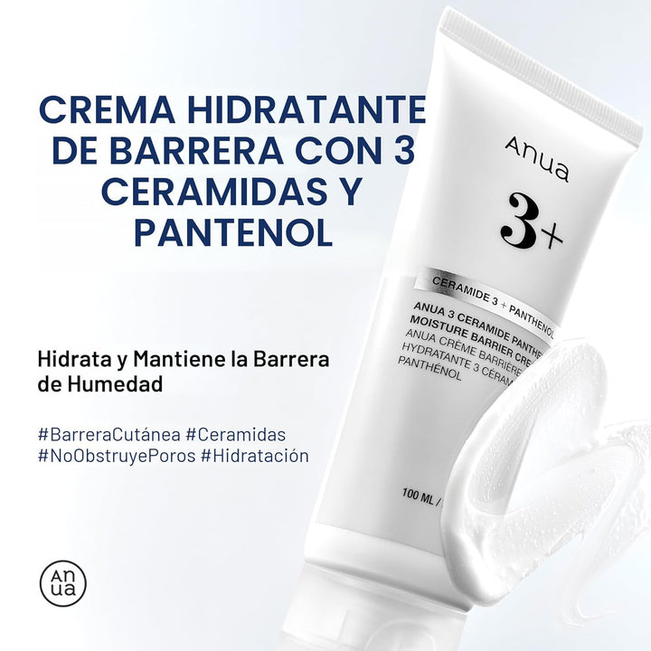 ANUA 3 Ceramide Pantenol Moisture Barrier Cream, hidratante facial...