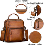 IVTG Bolso de mensajero de cuero genuino para hombre, bolso bandolera bandolera para trabajo, negocios