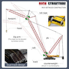 Mould King 17015 Technology Crawler Crane Kit de bloque de construcción, grúa sobre orugas resistente con motores para adultos, 4318 piezas de construcción de ingeniería