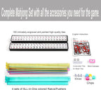 Juego de Mah-jong Americano Set 166 Fichas Blancas Bolsa de Viaje con acolchado rojo