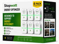 Stopwatt - Paquete de 6 dispositivos de enchufe inteligente, enchufe de parada de vatios Pro para el hogar, oficina, tienda y supermercado, estabilizador de voltaje de enchufe de EE. UU., 90 V-250 V