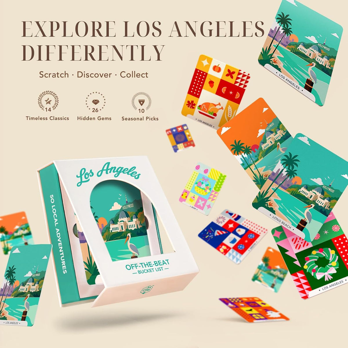 Tarjetas de lista de deseos de aventura de Los Ángeles, 50 tarjetas