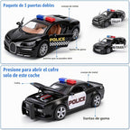 1/36 Juego de juguetes de metal fundido a troquel de policía, paquete de 4