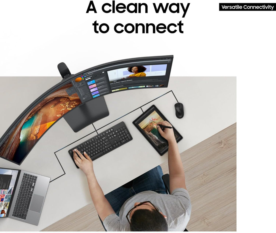 Samsung 49\u201D Monitor de Computadora Ultraancho Curvo Dual QHD p...