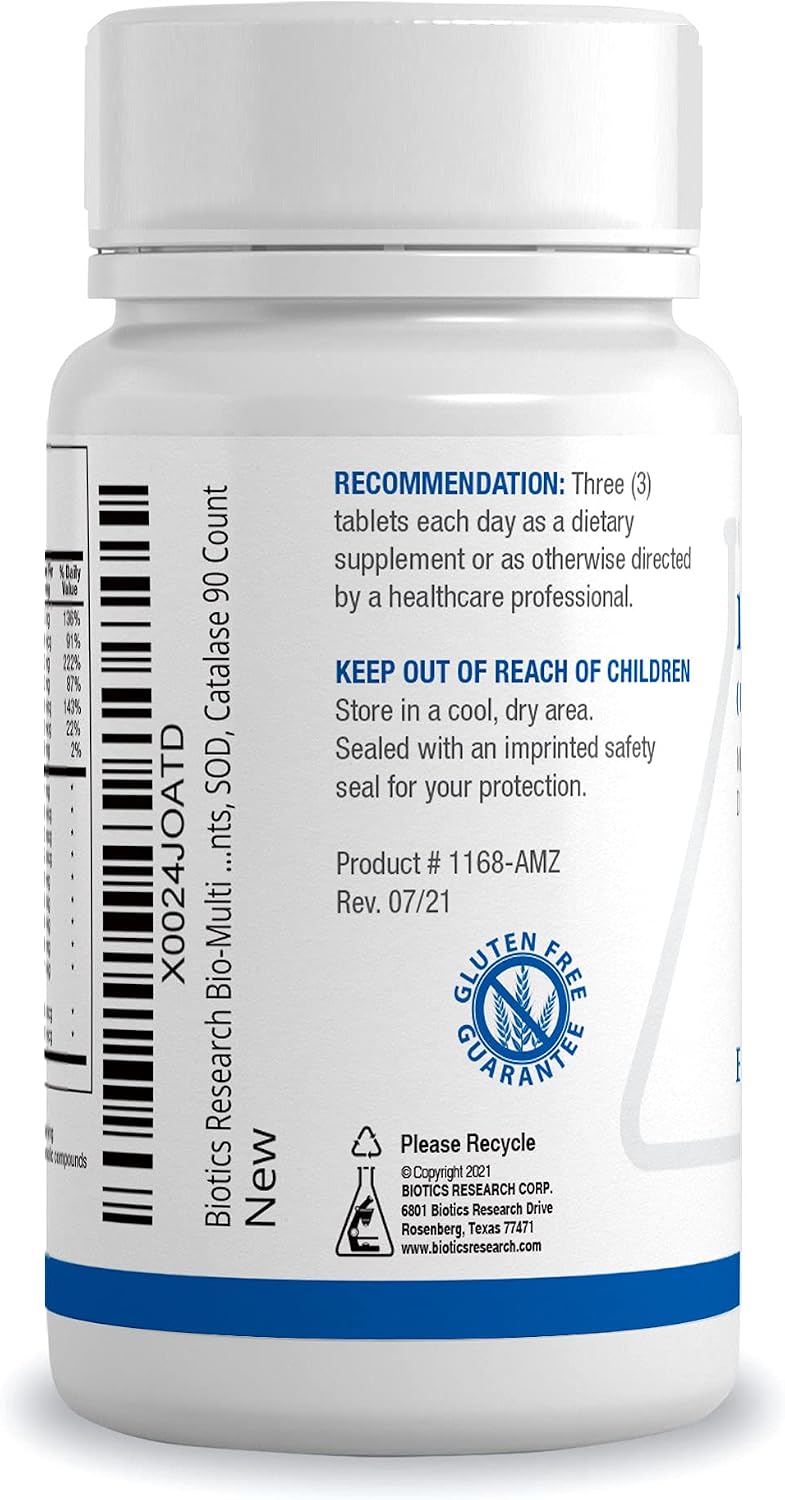 Biotics Research Bio Multi Plus Multivitamínico sin hierro, mineral...