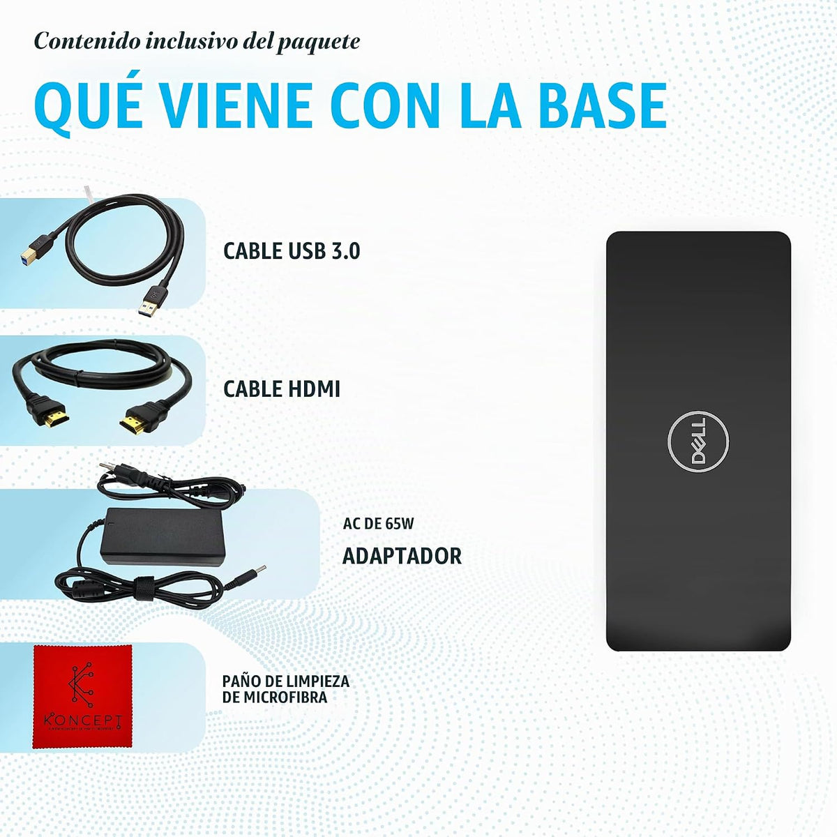 Dell D3100 - Estación de acoplamiento USB 3.0, base de monitor doble de