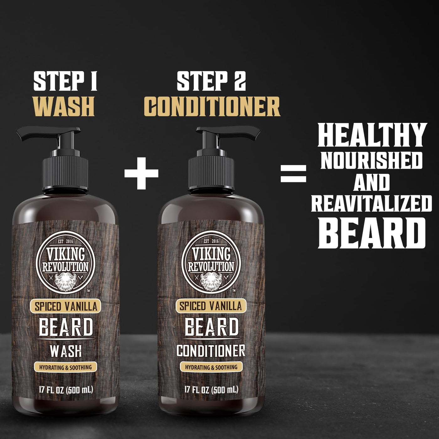 Viking Revolution Acondicionador de barba de vainilla especiada par...