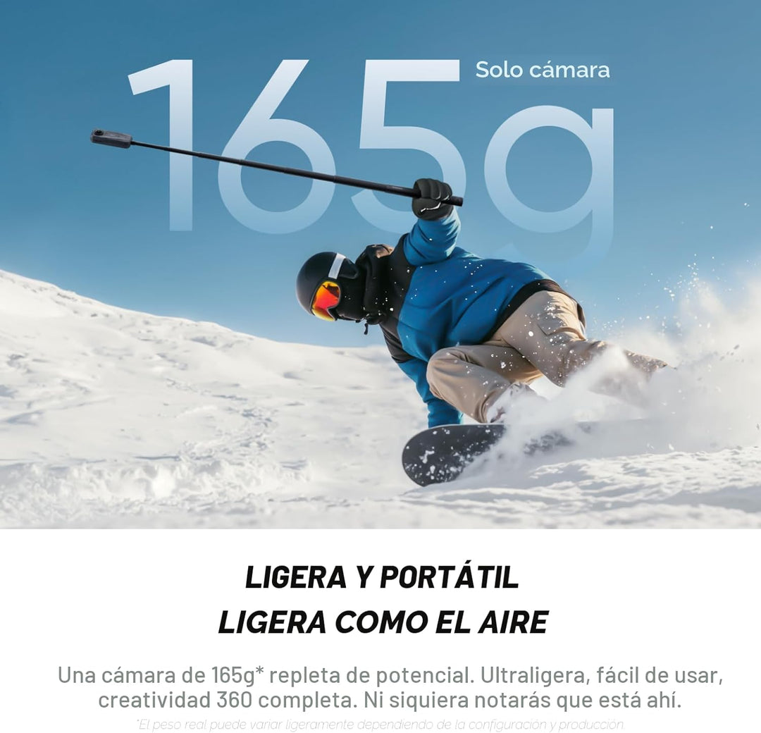 Insta360 X4 Air Kit de inicio - Cámara 360 de 8K y 165g ligera, pal...