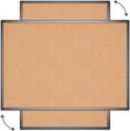 VIZ-PRO Tablero de anuncios de corcho, 36 x 24 pulgadas, tablero de anuncios de corcho con marco de aluminio negro