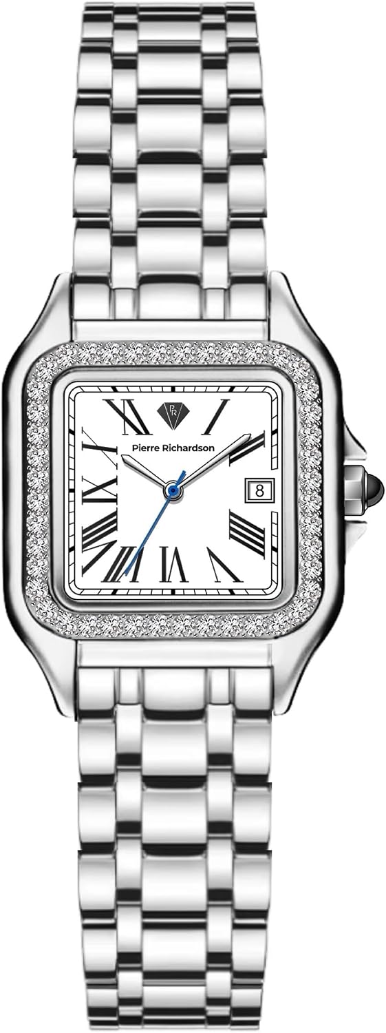 PIERRE RICHARDSON PR1102 Reloj para mujer - Reloj de cuarzo japonés de acero inoxidable, resistente al agua 5ATM, resistente a los arañazos, cristal de zafiro Crtystal