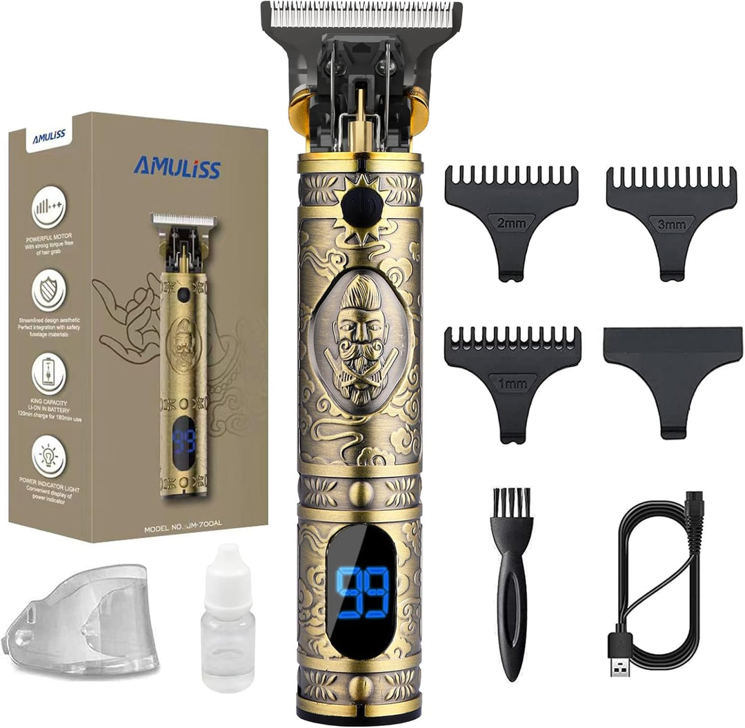 AMULISS Cortadora de pelo profesional para hombre, sin huecos, inal...