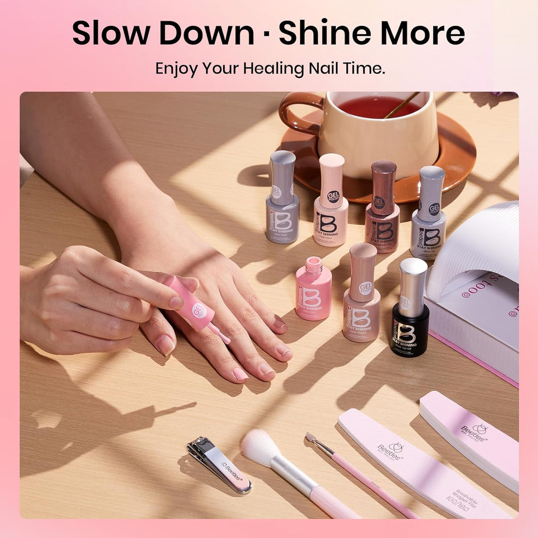 Beetles Stay Shining - Kit de 23 esmaltes de uñas de gel con luz UV...