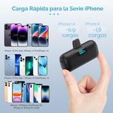 Cargador portátil pequeño para iPhone de 5000 mAh, cargador de bate...