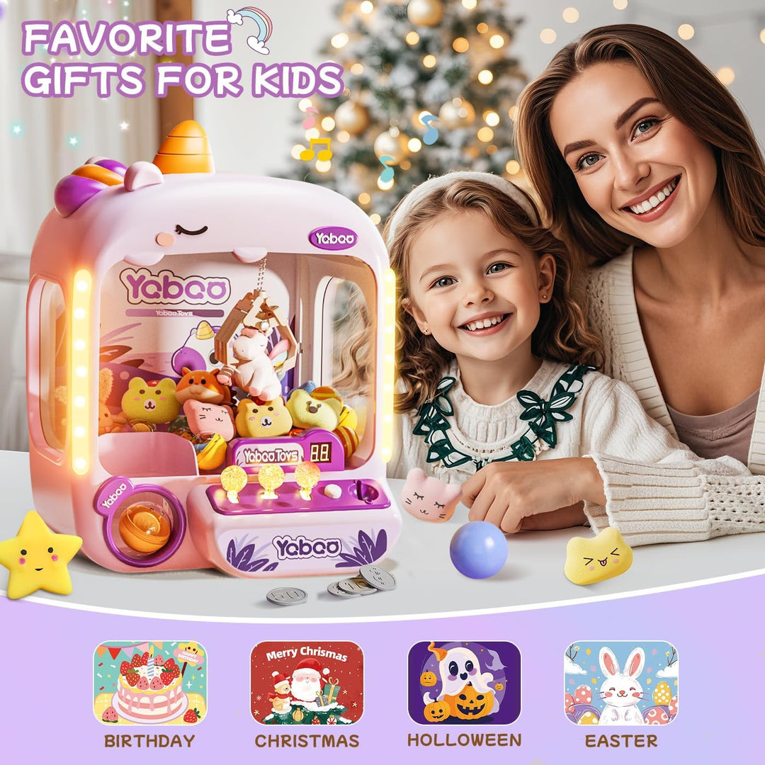 Vanvimen Máquina de garras de unicornios para niños y niñas, mini m...