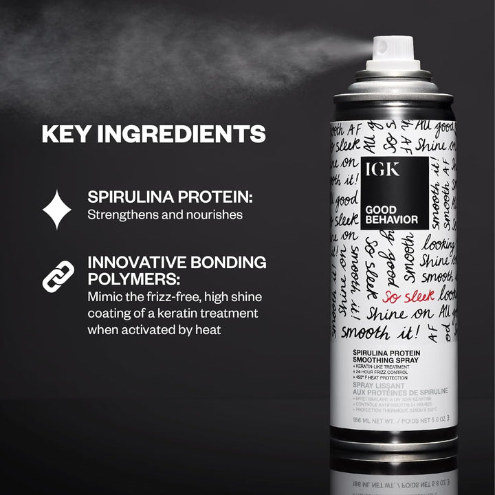 IGK BUEN COMPORTAMIENTO Spirulina Spray de Suavizado de Proteína de...
