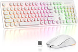 Vumilstek Teclado y mouse inalámbricos retroiluminados, máquina de...