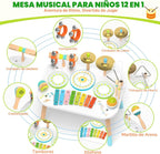 Juego de batería 12 en 1 para niños pequeños de 18 meses en adelante