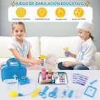 Kit de médico para niños, 36 piezas de juego de doctor para niños pequeños de 3 a 5 años con bolsa de almacenamiento médico y estetoscopio real, kits médicos, juguetes de médico, divertido juego de rol de médico, regalo para niños pequeños