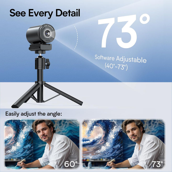 EMEET SmartCam S800-4K Webcam con trípode para transmisión, sensor...