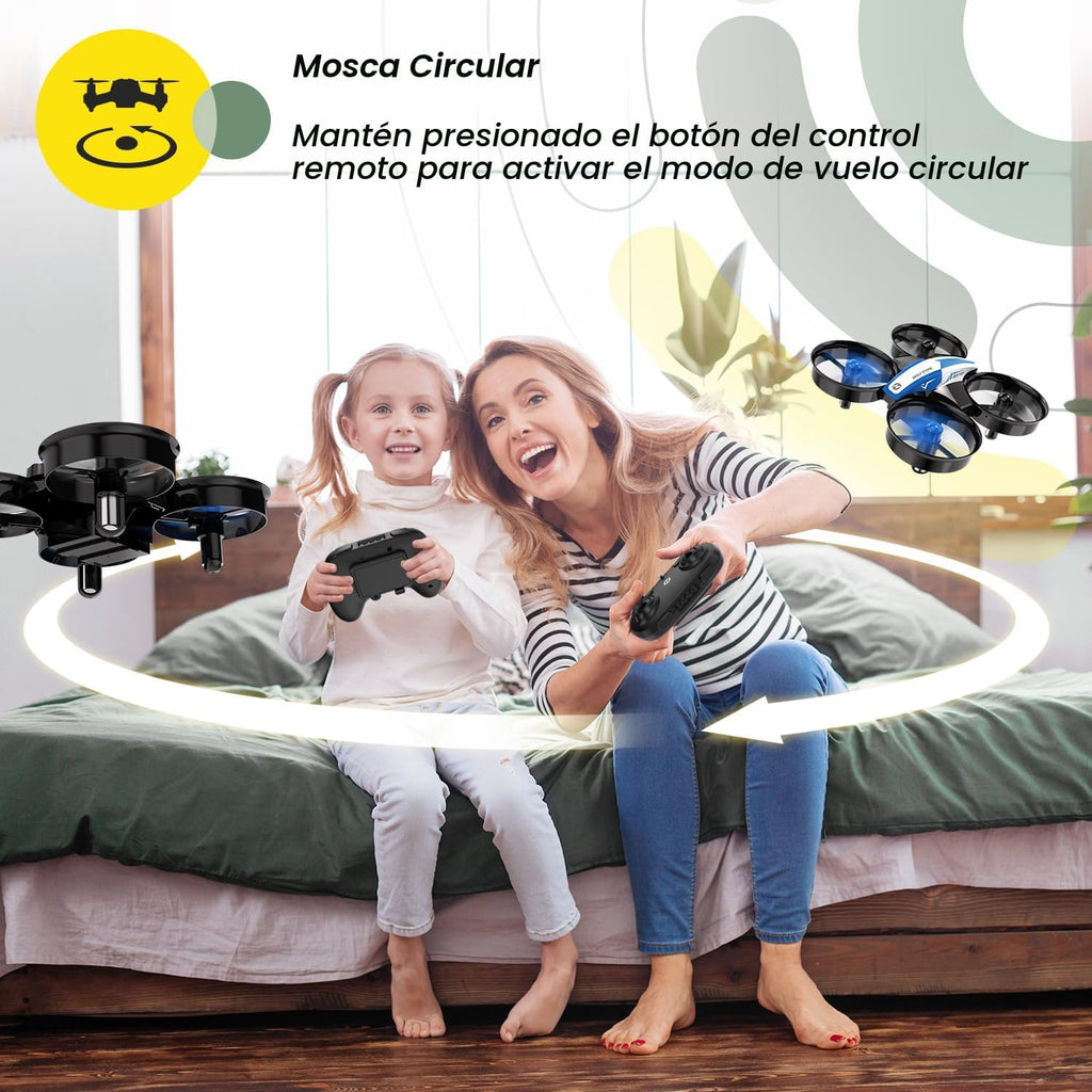 Holy Stone - Minidron para niños y principiantes, nanocuadricóptero con control remoto para interiores, helicóptero con sobrevuelo automático, giro 3D, modo desatendido, 3 pilas, color azul