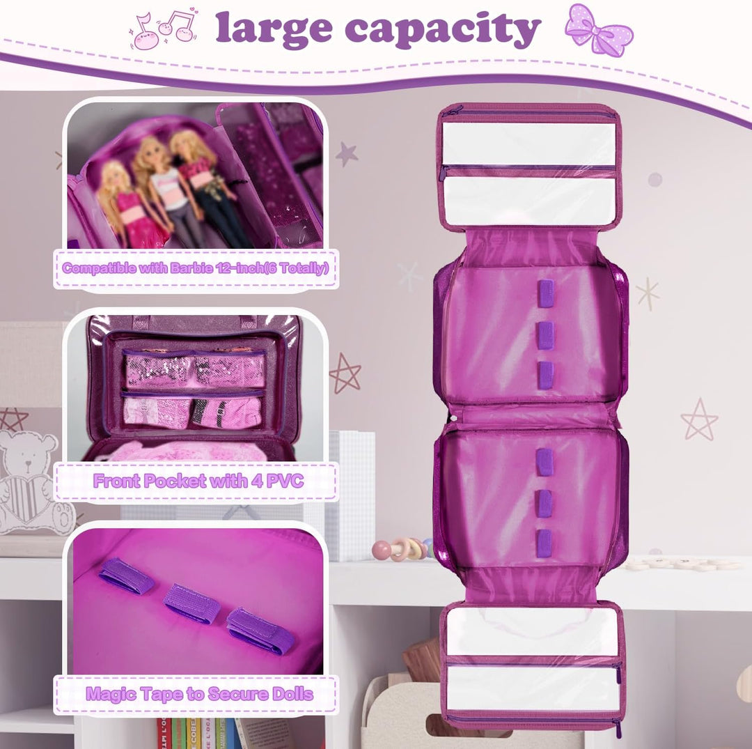 LININYHAO Funda de transporte compatible con muñecas Barbie de 12 p...