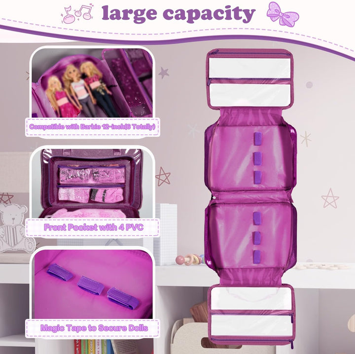 LININYHAO Funda de transporte compatible con muñecas Barbie de 12 p...