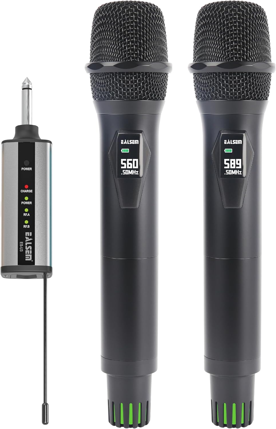 ealsem U3 UHF Sistema de micrófono inalámbrico de doble canal para...