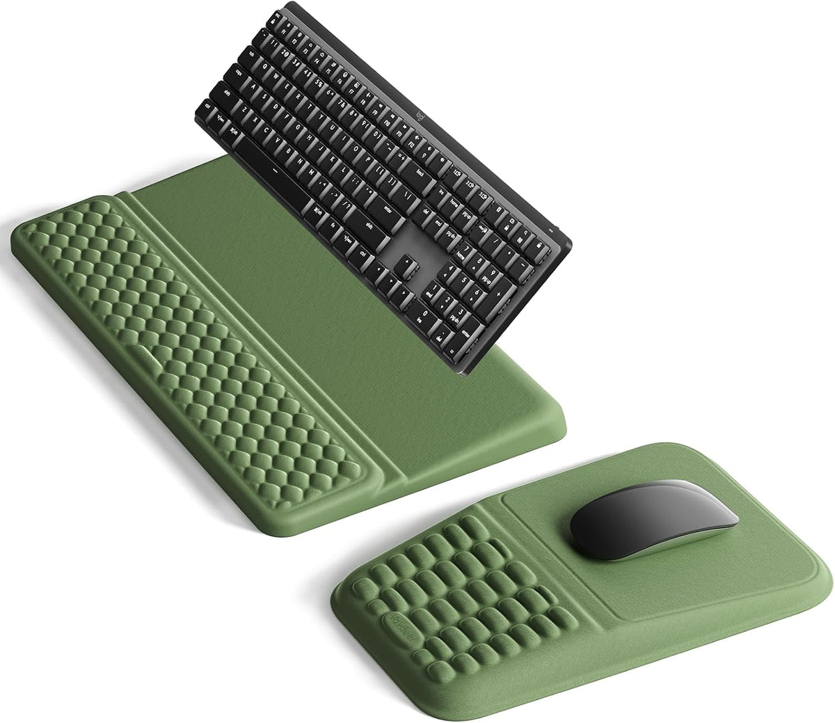 Vaydeer Juego de soporte para teclado y mouse pad, reposamuñecas de espuma