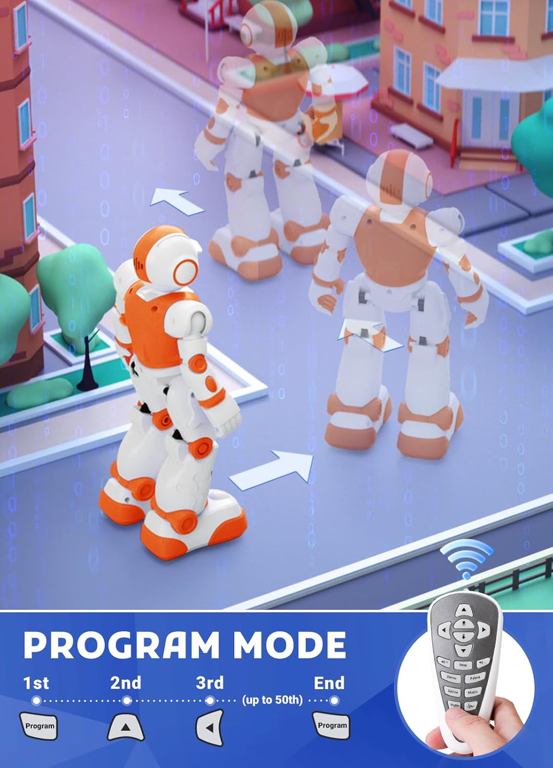 EduCuties Juguetes robot para niños, control remoto programable, ju...