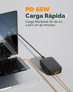 TESSAN Estación de carga USB de 65 W, cargador USB 6 en 1 con carga