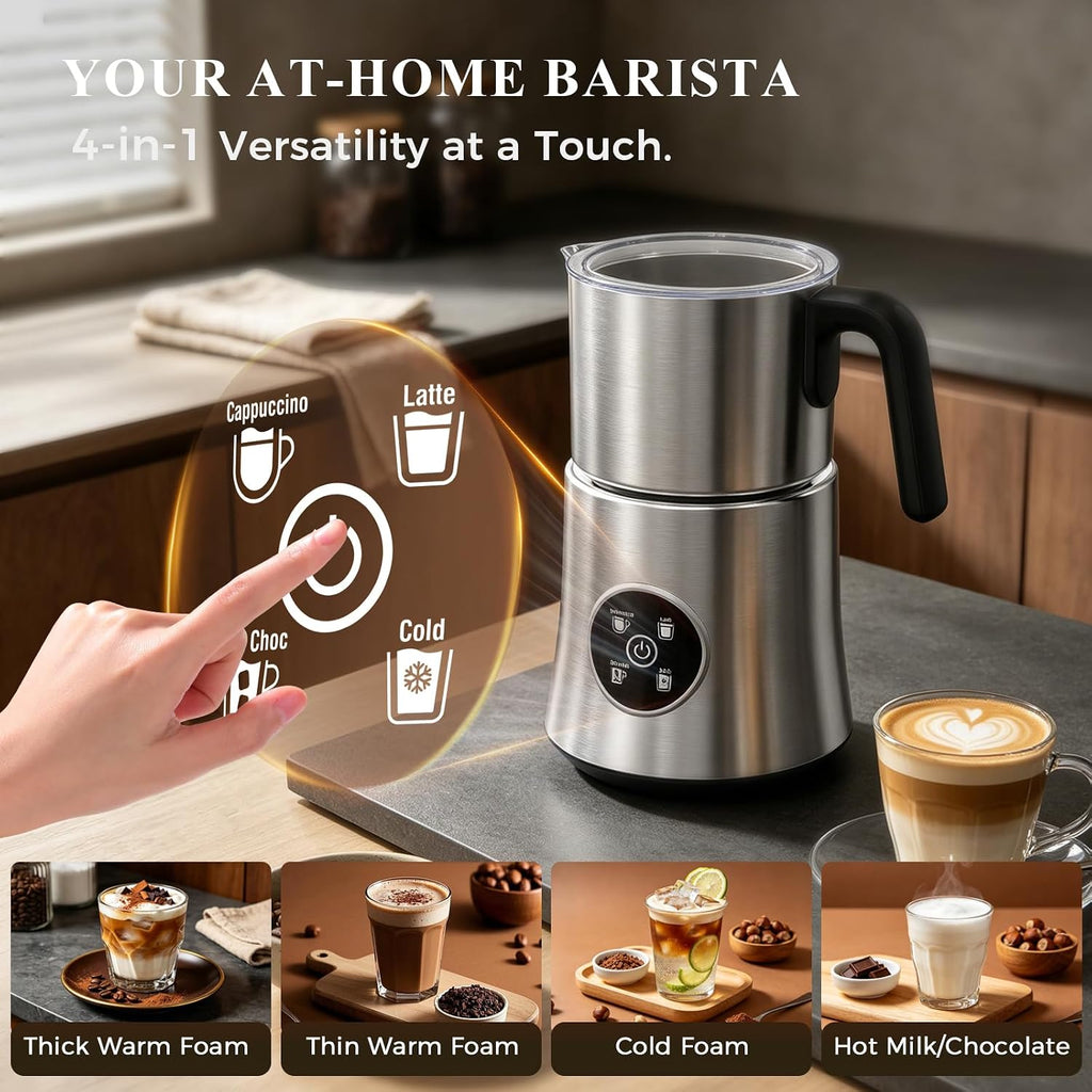 Espumador de leche eléctrico automático y vaporizador con espuma fría y