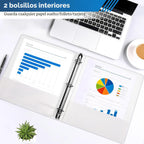 SUIN Carpeta de 3 anillos de 1 pulgada con 2 bolsillos, carpetas transparentes personalizables para letras de EE. UU. de 8.5 x 11 pulgadas, sin PVC, carpeta de 1 pulgada para oficina, hogar y escuela, color blanco, paquete de 6