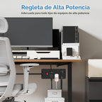 Regleta de alimentación resistente de 20 amperios, garaje 6 salidas de metal calibre 12, protector de sobretensiones 3000J, adaptador 5-15P de alto amperio para taller 6-20R ranura en T