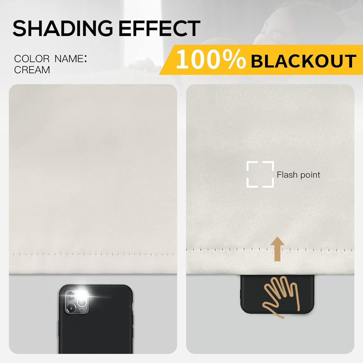 Yakamok Cortinas 100% opacas para dormitorio, 84 pulgadas de largo, cortinas de bloqueo de luz total con respaldo negro, paneles de ojales sólidos con aislamiento térmico para sala de estar, 38
