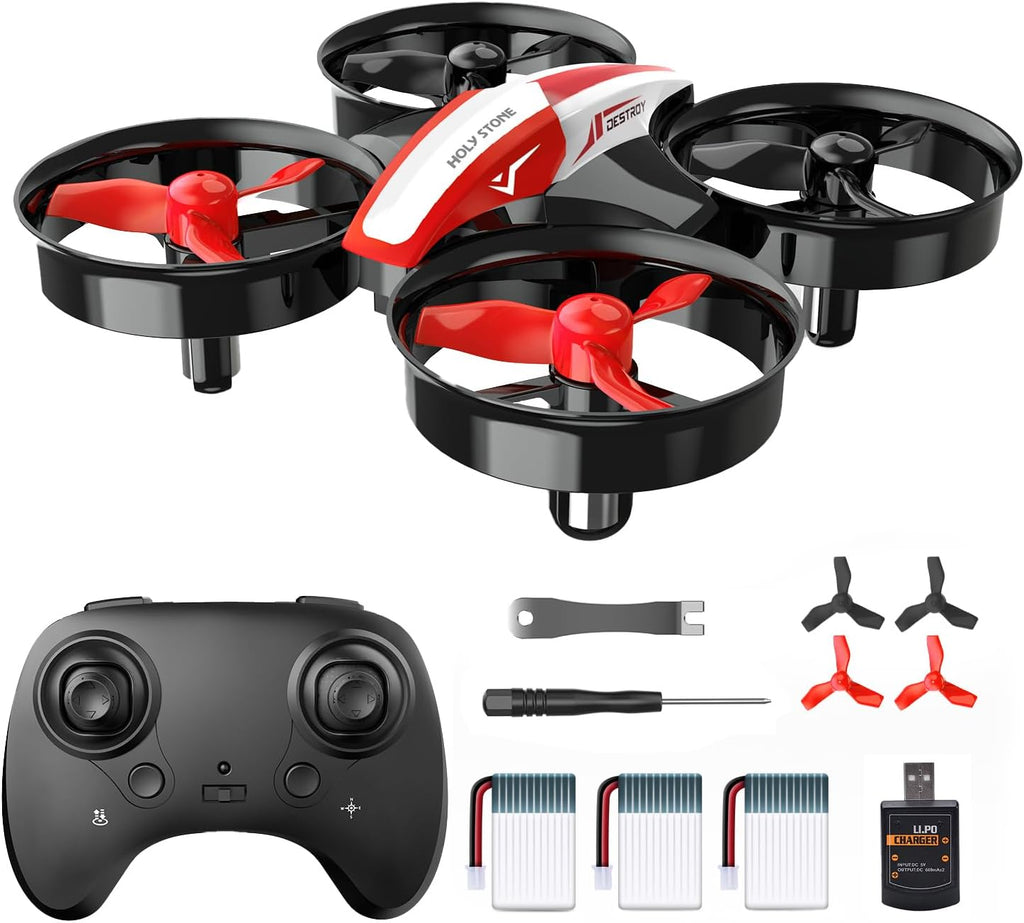 Holy Stone Mini Dron para Niños y Principiantes RC Nano Quadcopter Pequeño Helicóptero Avión para Interiores con Vuelo Estacionario Automático, Giros 3D, Modo sin Cabeza y 3 Baterías, Gran Juguete de