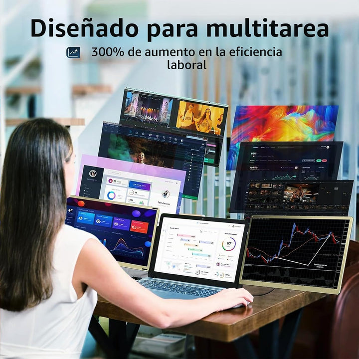 ROYY Extensor de pantalla para laptop Triple Monitor \u2013 Monitor...