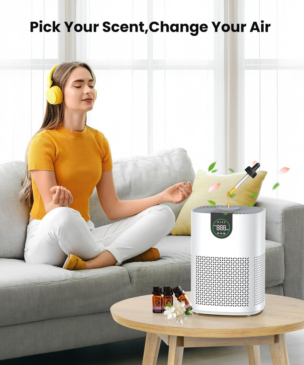 VEWIOR Paquete de 2 purificadores de aire con filtro lavable para el hogar
