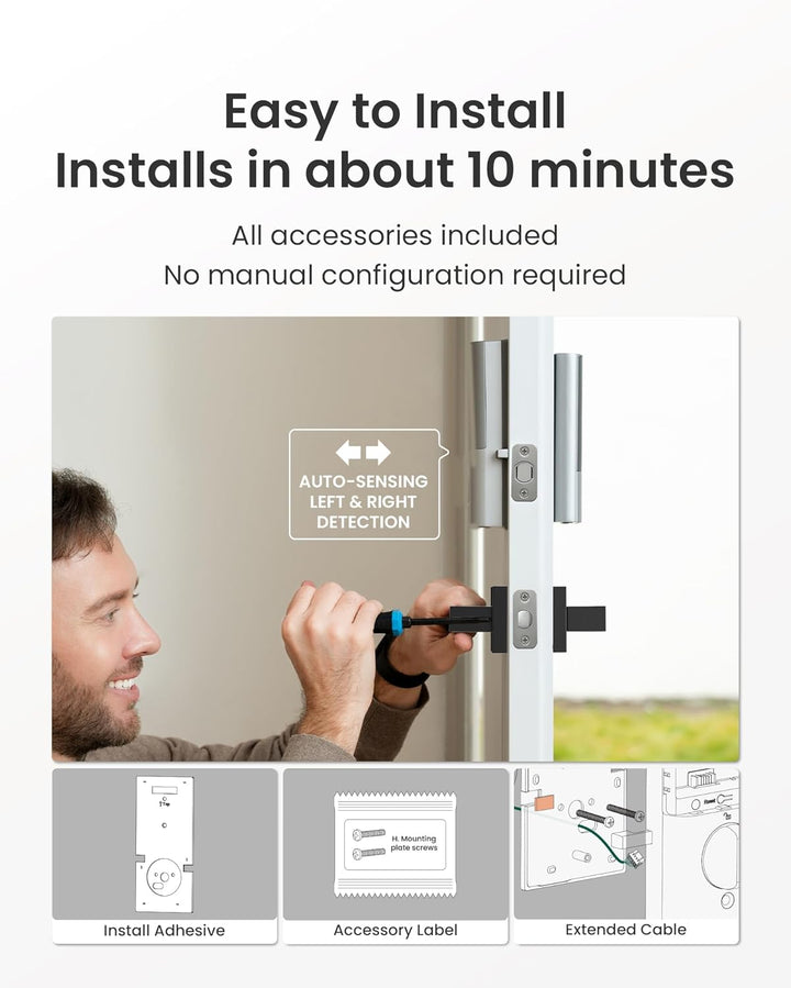 DESLOC Smart Lock K120 con huella digital GPT 3D, batería de 15,000...