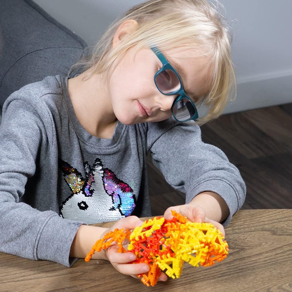 That Hinge Toy - Juego de 150 piezas rojo + azul, dinosaurio + más juguete de construcción STEM