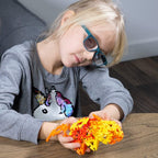 That Hinge Toy - Juego de 150 piezas rojo + azul, dinosaurio + más juguete de construcción STEM