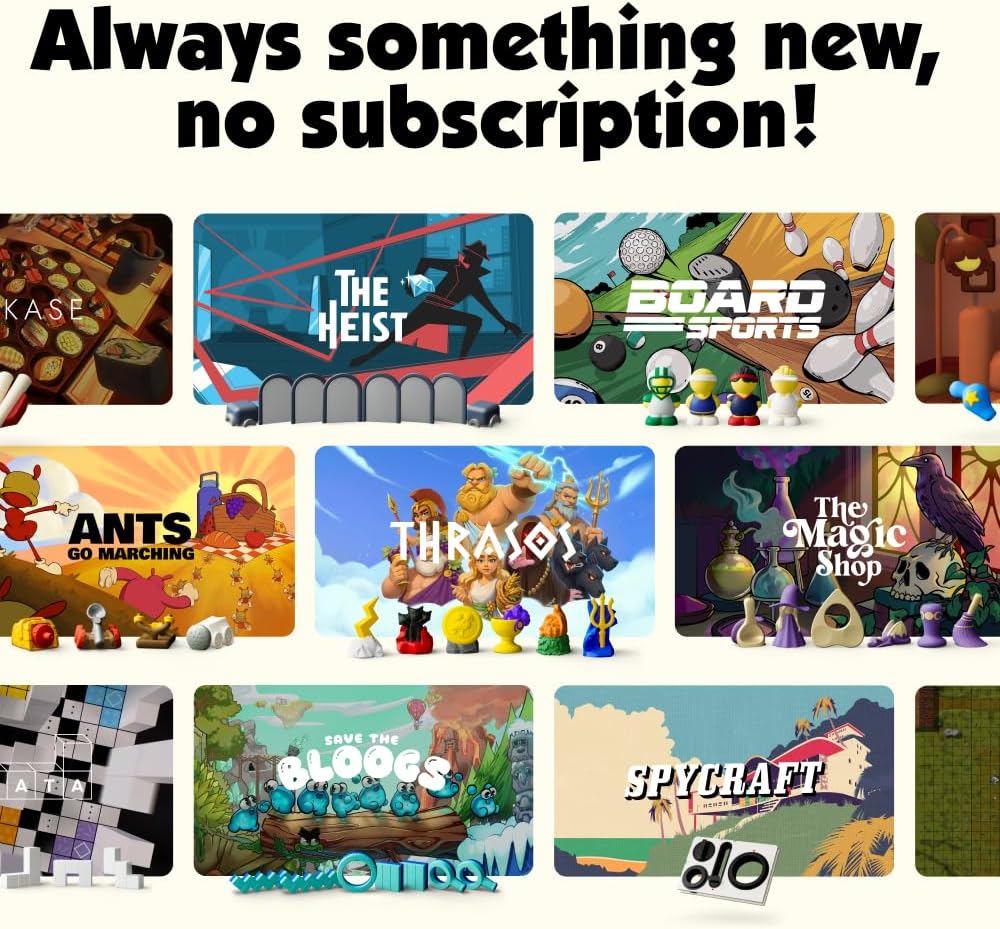 Board 24" Tabletop Game Console, 7 Games + Physical Pieces Included