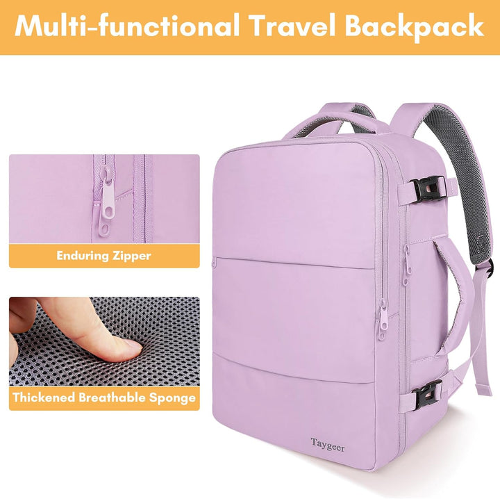 Taygeer Mochila de viaje para mujeres y hombres, aprobada por la TS...