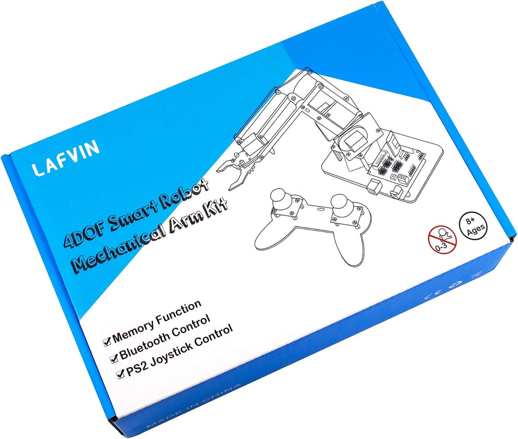 LAFVIN 4DOF - Kit de garra mecánica de acrílico para brazo compatible con Arduino IDE DIY Robot con CD Tutorial