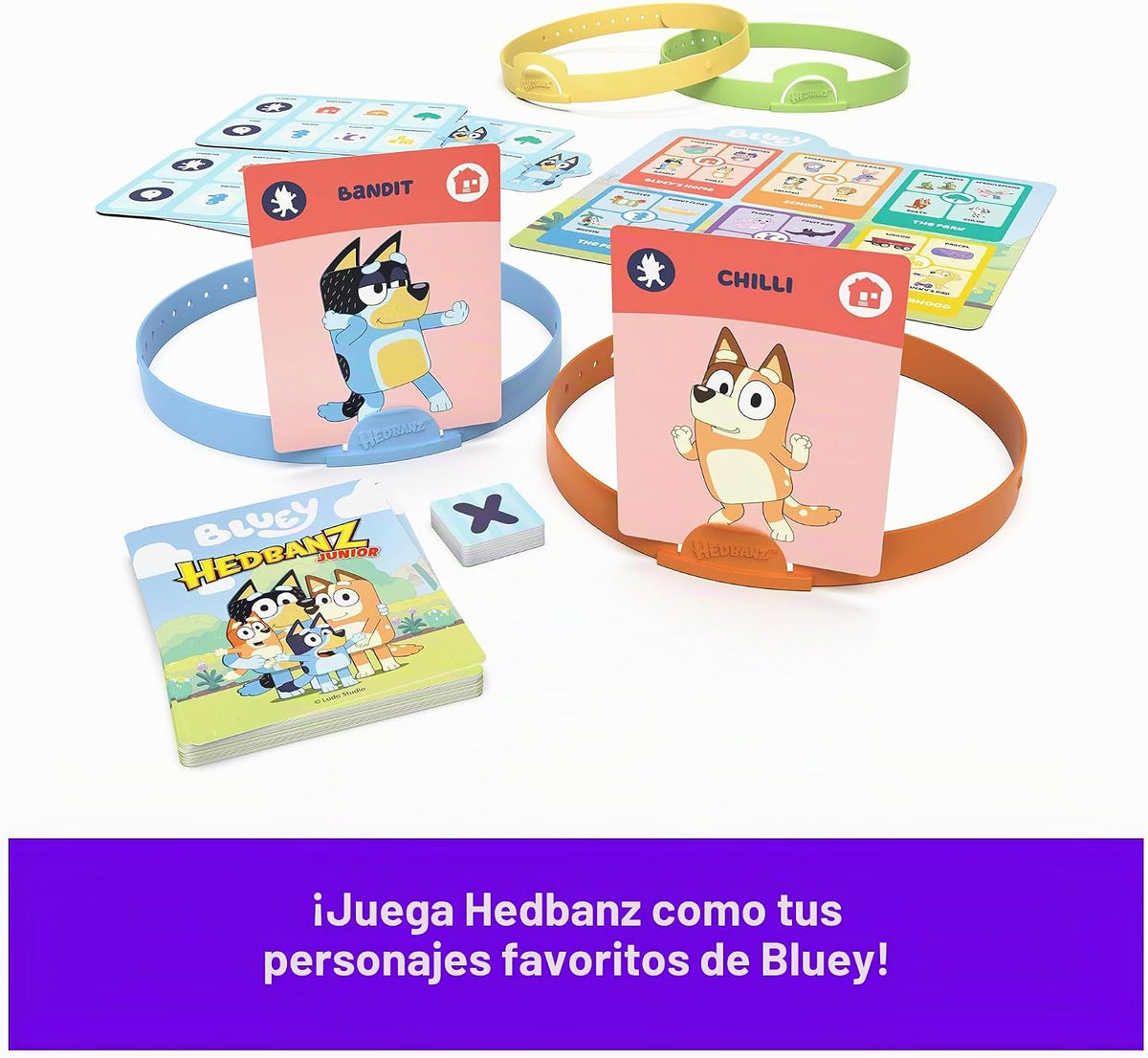 Spin Master Games Bluey Hedbanz Jr. Juego de mesa para familias
